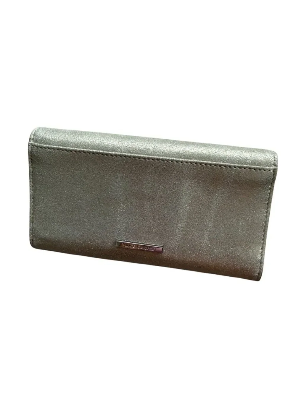VINCE CAMUTO Silver Metallic Clutch Snap Wallet